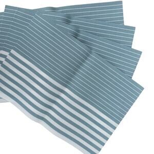 New Pigchcy 4 Piece Set Woven Stripes Blue White Non-Slip Placemats 18"x12"